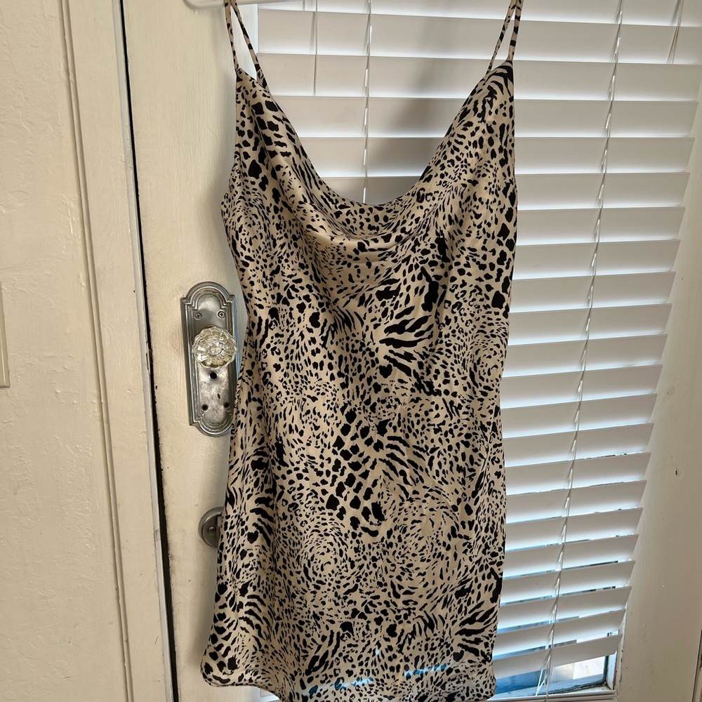 Silk cowl neck slip dress